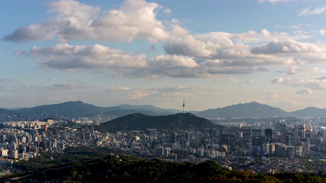 韩国首尔南山塔市中心全景图视频素材