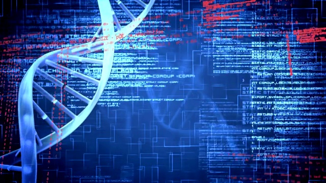 DNA双螺旋结构和数字编码视频素材