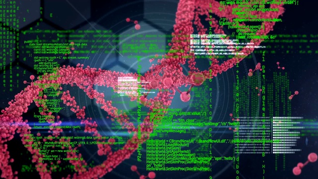 DNA双螺旋结构和数字编码视频素材