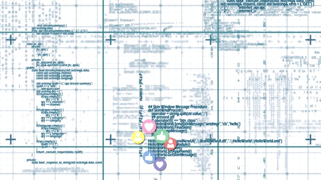 程序代码和社交媒体图标视频素材