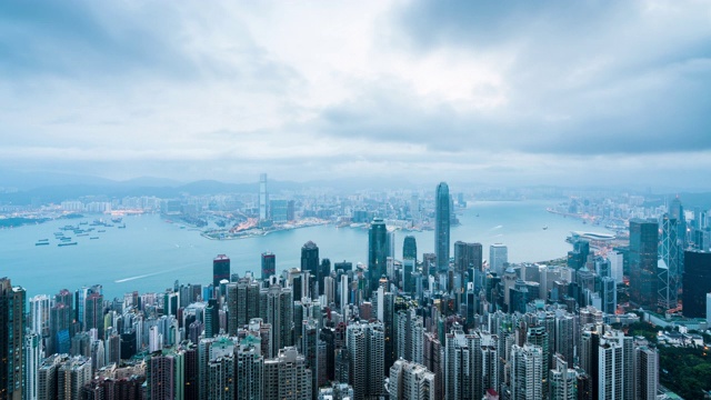 夏天的香港城市天际线视频素材