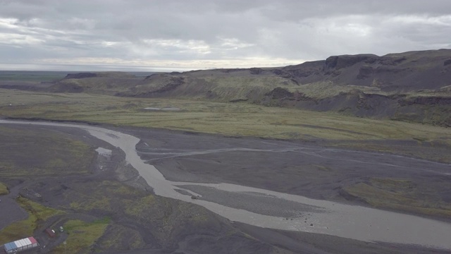 潘左架空，河流经冰岛山水视频素材