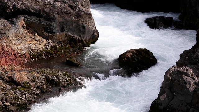 近距离观察冰岛的河流视频素材