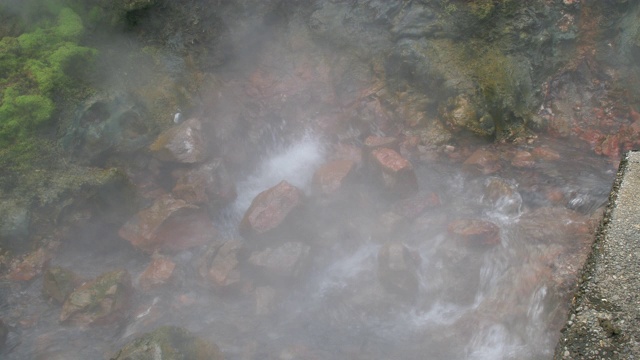 高角度，冰岛滚烫的温泉视频素材