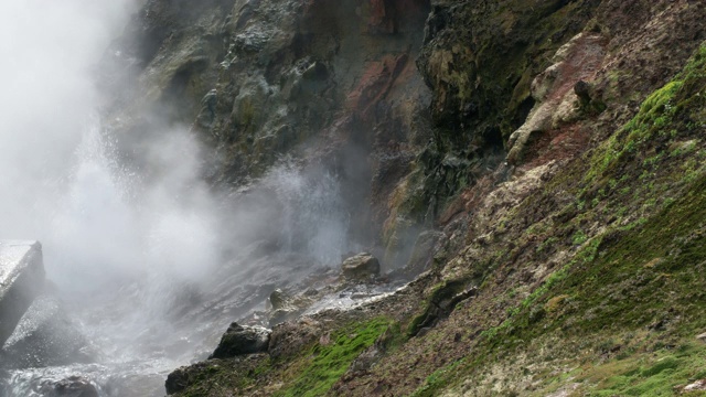 冰岛山坡温泉，淘金拍摄视频下载