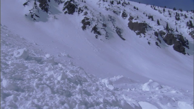 雪崩时一只手伸出来。视频素材