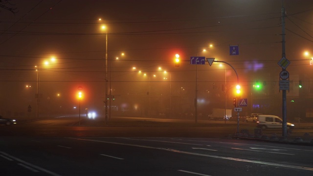 夜市交通灯视频素材