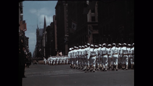 1941年，美国纽约第五大道阅兵视频素材