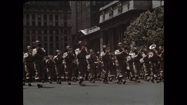 1941年，美国纽约第五大道阅兵视频素材