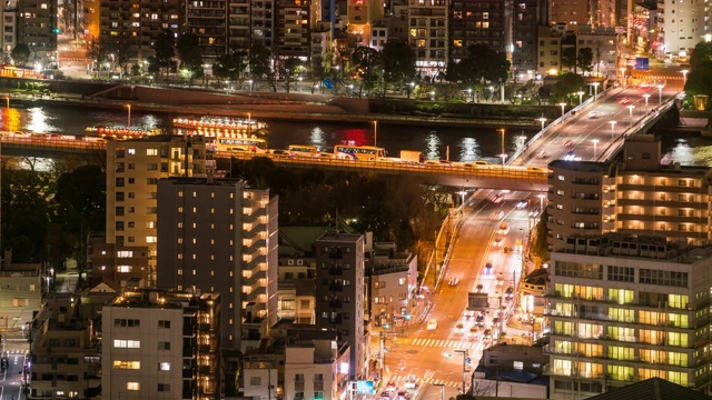 延时:东京城市夜景鸟瞰图视频素材