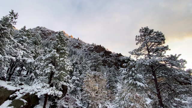 科罗拉多州博尔德市附近新下的雪覆盖了大地视频素材