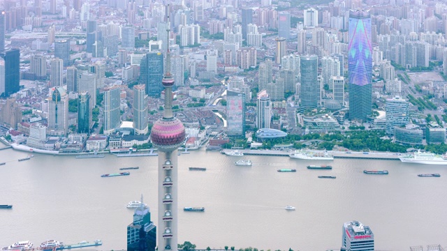 上海城市天际线，中国视频素材