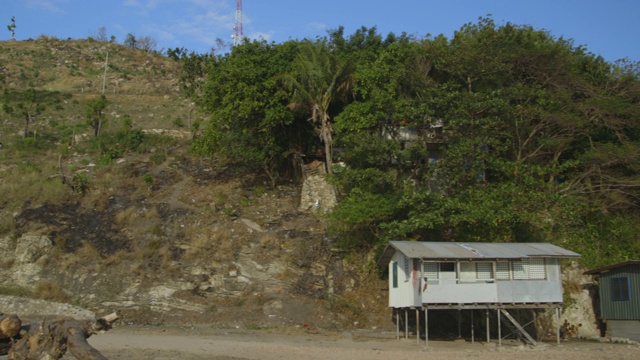 莫尔斯比市沿岸的高跷屋视频素材