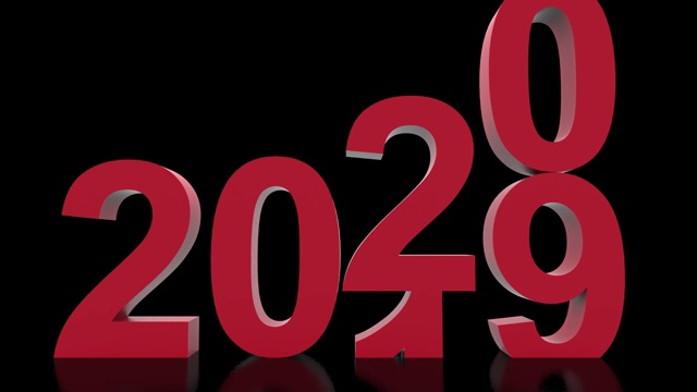 新2020年。2020取代2019 - 3D插图-视频。视频素材