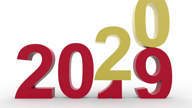 新2020年。2020取代2019 - 3D插图-视频。视频素材