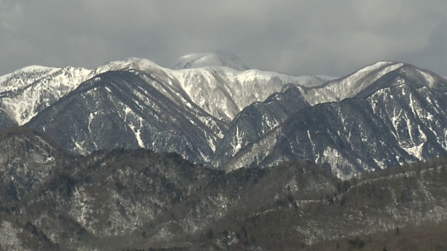 日本枥木县日光市的雪山视频素材