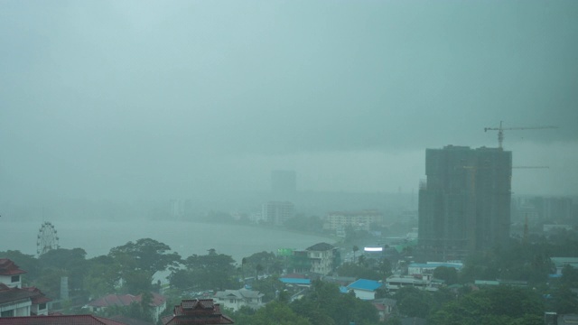 雨落在仰光市，时间流逝视频视频素材