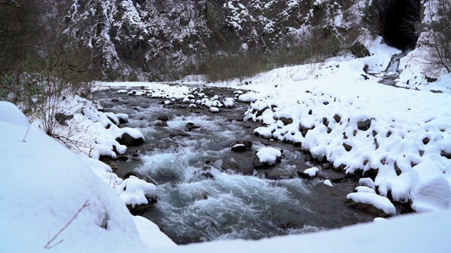 河与雪和冷水视频素材