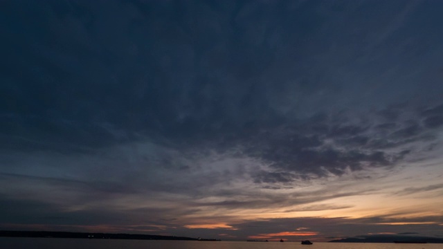 时间流逝视频全景日落在海洋上视频素材