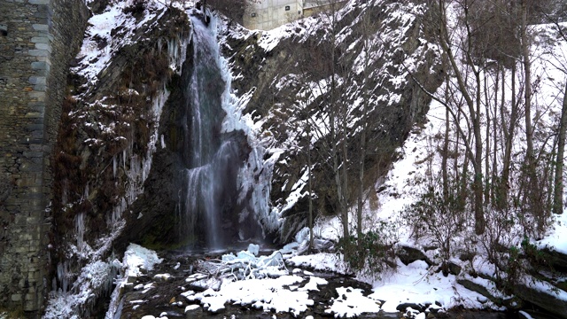 冰雪瀑布视频素材