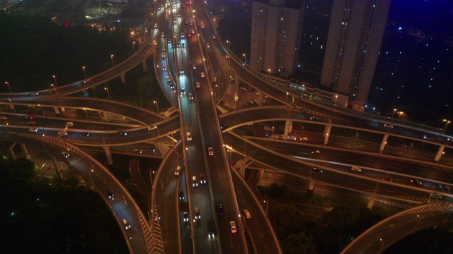 公路交汇处鸟瞰图视频素材