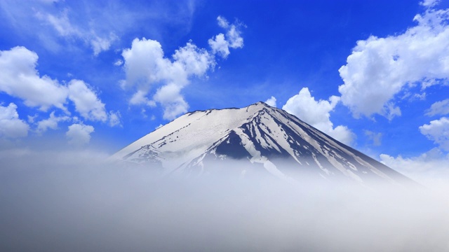 富士山覆盖着积雪，日本视频下载