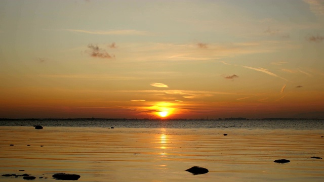 夕阳橘色的太阳时光流逝视频素材