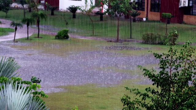 雨滴落在水里!视频素材