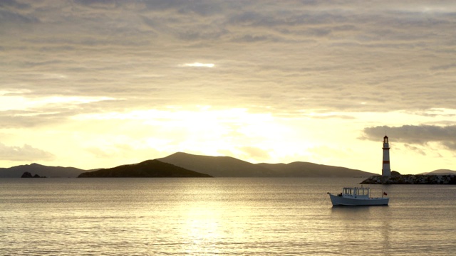 海边小镇博德鲁姆和壮观的日落。Mugla、土耳其视频素材