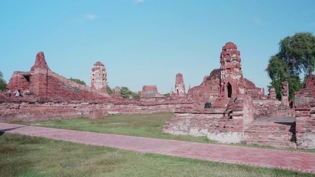 泰国大城府玛哈塔寺遗址视频素材