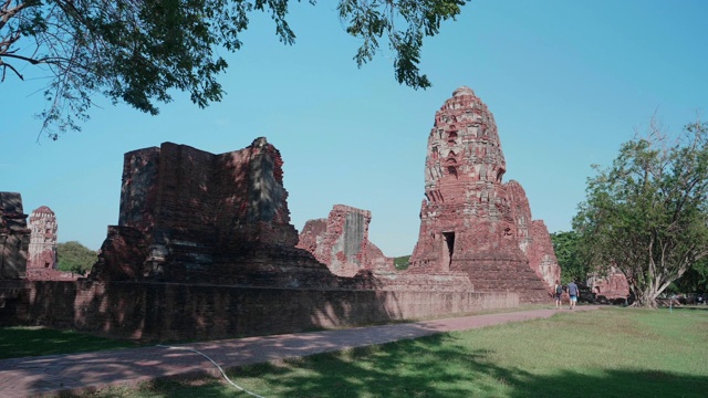 泰国大城府玛哈塔寺遗址;放大运动视频素材