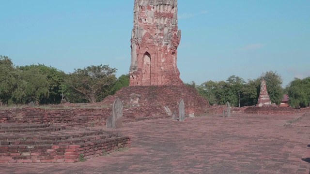 泰国大城府Lokayasutharam寺宝塔;改变运动视频素材