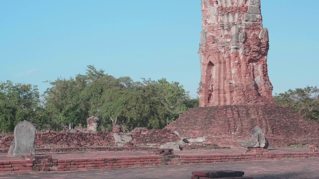 泰国大城府Lokayasutharam寺宝塔;改变运动视频素材