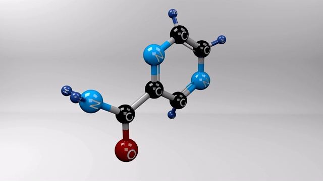 吡嗪酰胺分子。视频素材