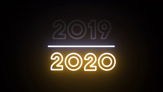 2019-2020变2020新年霓虹招牌背景视频下载