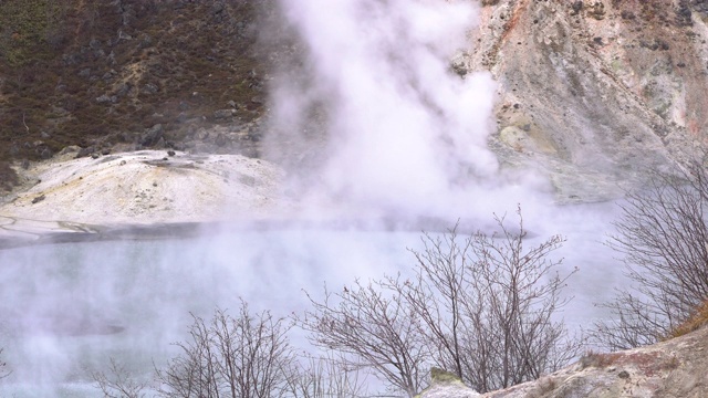 (4K分辨率)北海道地狱谷登别温泉视频素材