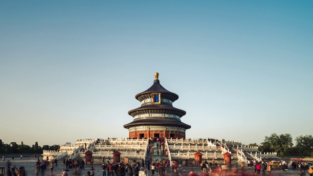 T/L ZO Temple of Heavens (Tiantan) against Clear Sky /北京，中国视频素材