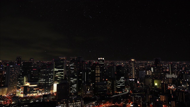 日本大阪市的夜景交通视频素材