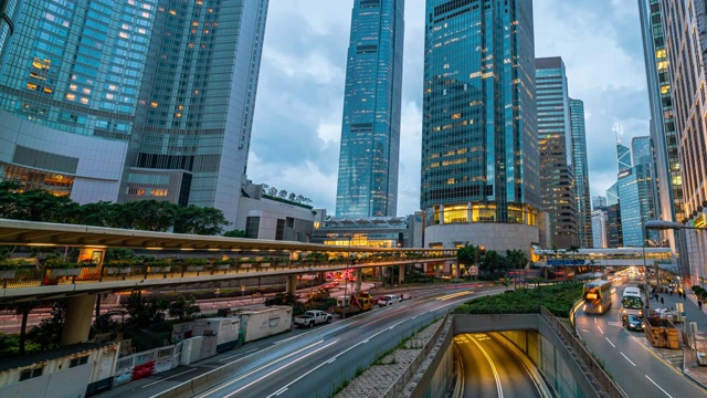 香港城市景观的时间流逝视频素材