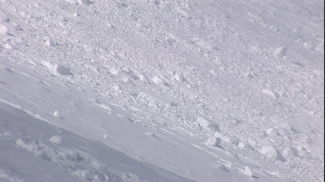 一场雪崩覆盖了研究用的人体模型。视频素材