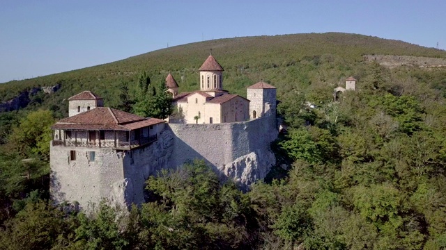 鸟瞰图Gelati修道院，Motsameta，库塔伊西，格鲁吉亚视频素材