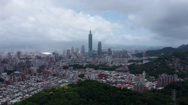 台湾台北市商务区鸟瞰图视频素材