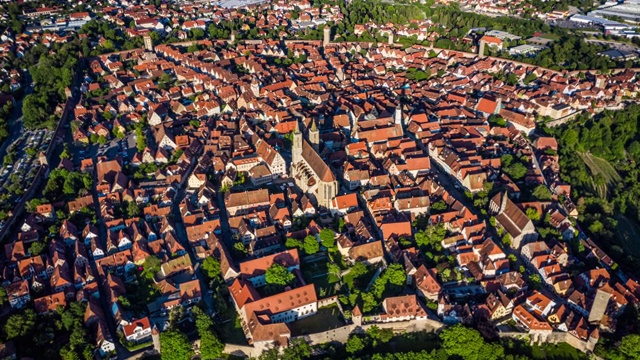 鸟瞰图Rothenburg ob der Tauber在德国视频素材