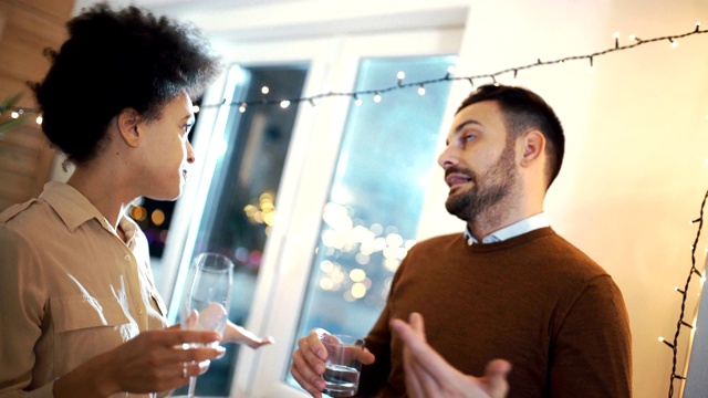 家里有圣诞和新年聚会。视频素材