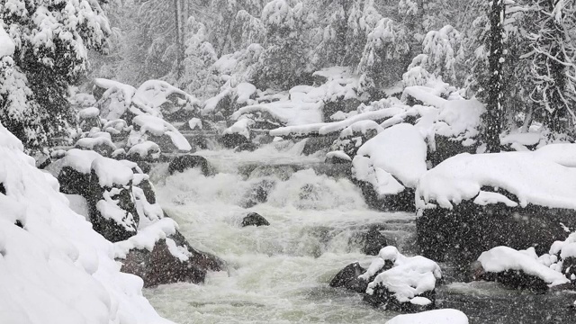 优山美地国家公园的雪景视频素材