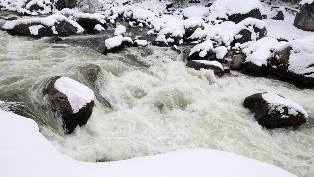 优山美地国家公园的雪景视频素材