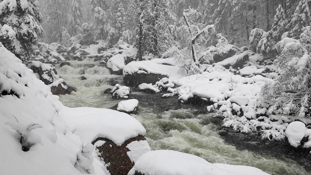 优山美地国家公园的雪景视频素材