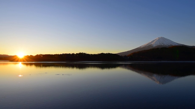 日本川口湖的日出和富士山视频下载