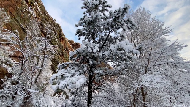 科罗拉多州博尔德市附近新下的雪覆盖了大地视频素材