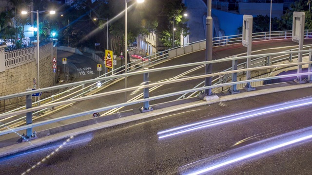 香港一条繁忙街道上汽车的时间流逝视频素材